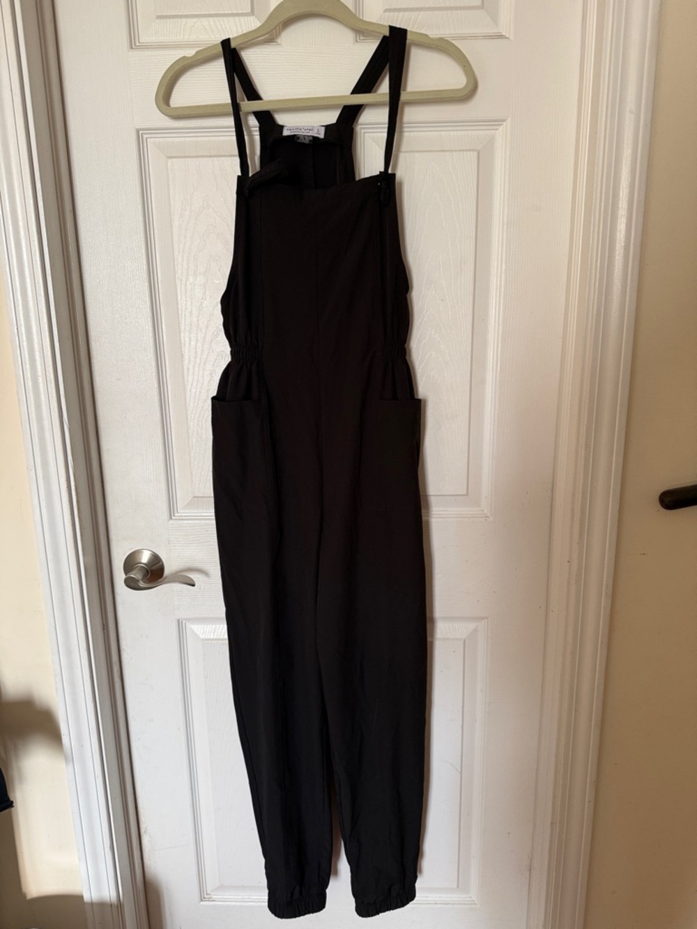 Vanilla Star Black Adjustable-Strap Jumpsuit with Pockets